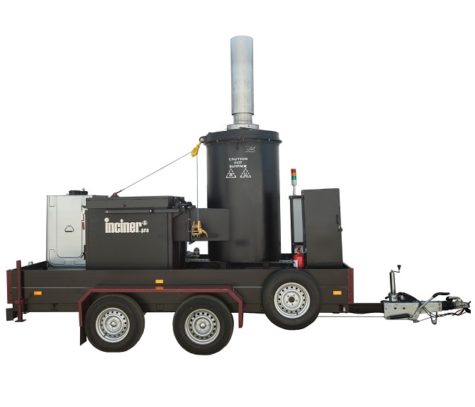 Incineratorul mobil IncinerPro a500 pentru fermele de animale.
