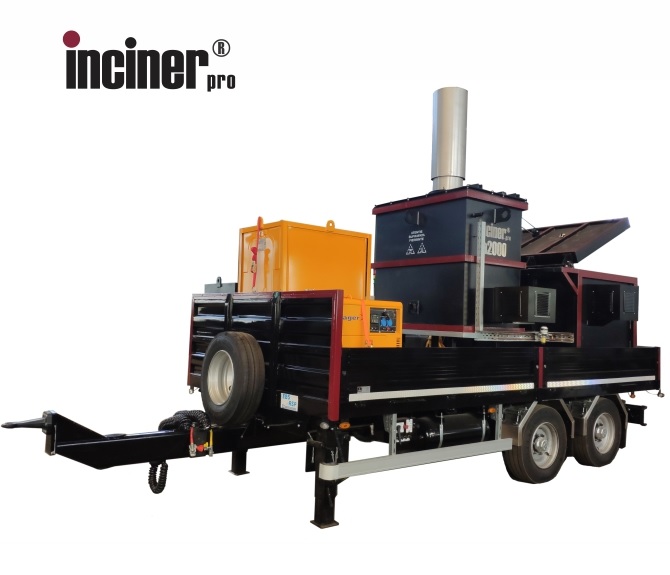 Incineratorul mobil IncinerPro a2000 pentru fermele de animale.