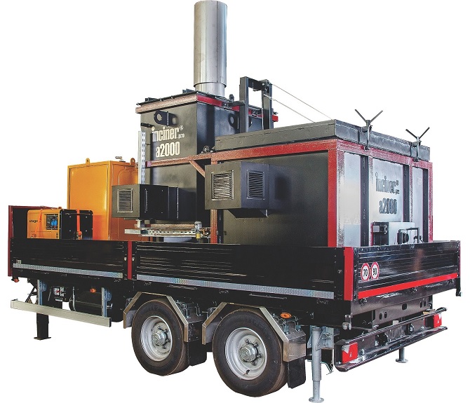 Incineratorul mobil IncinerPro a2000 pentru fermele de animale.